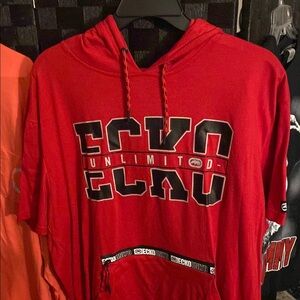 Echo Red Hoodie with Black Accents